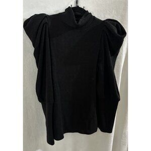 Express Black Sweater Size L Puffed Long Sleeve Dressy Casual